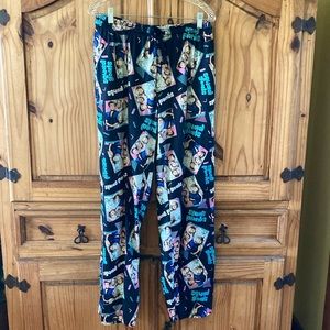 Men The Golden Girls black green pajama lounge pants size L